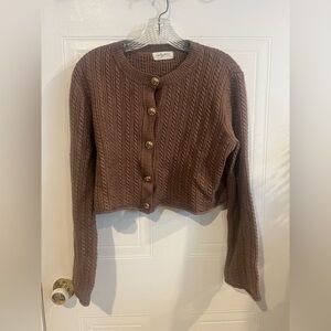 Cozy Cable Knit Brown Cropped Cardigan Sweater
From Carly jean